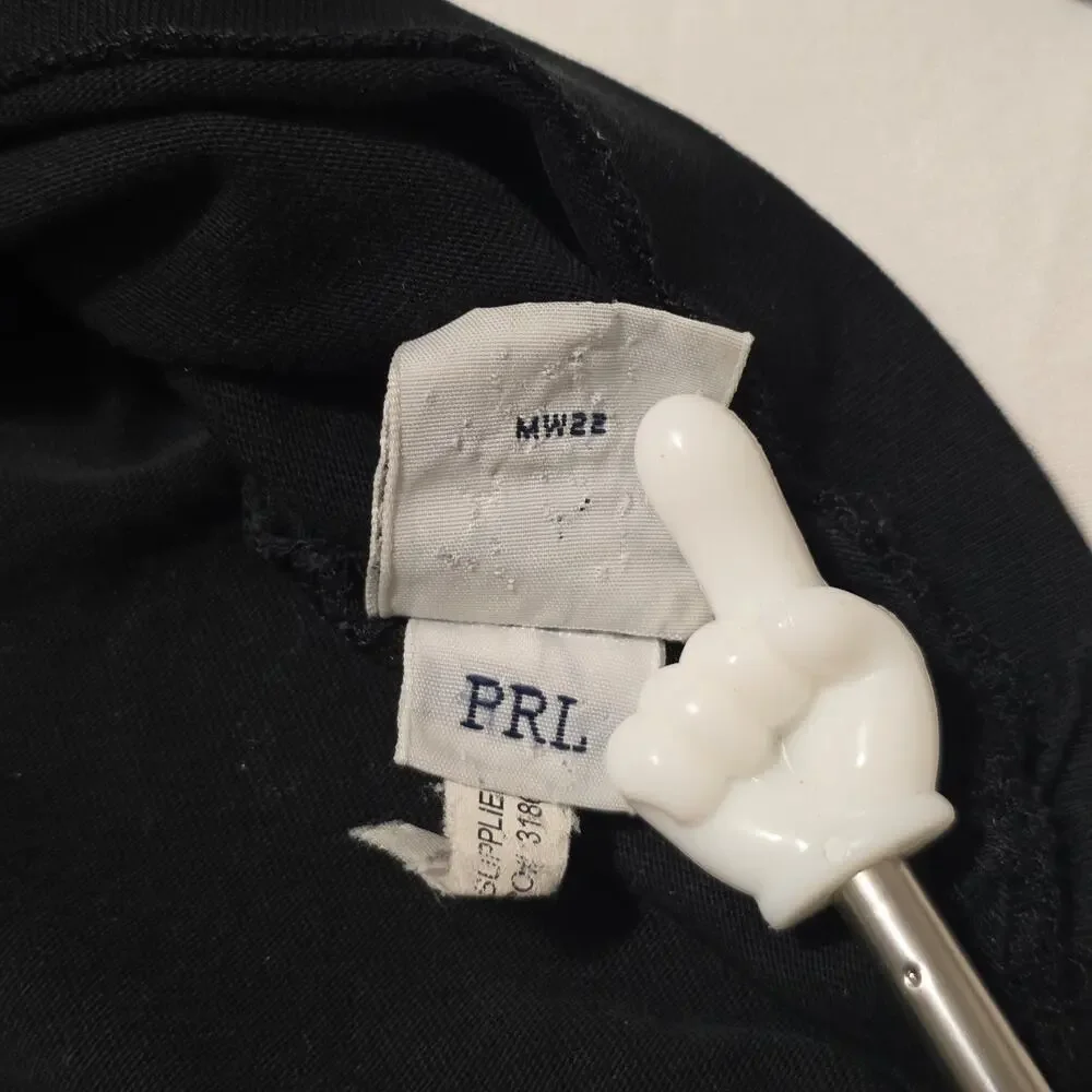 Polo Ralph Lauren Long Sleeve Shirt Mens XL Black Red Pony Logo Cotton Crew Neck